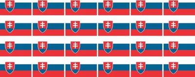 Produktbild von Mini Aufkleber Set - Pack glatt - 33x20mm - selbstklebender Sticker - Slowakei - Flagge / Banner / Standarte fürs Auto, Büro, zu Hause und die Schule - 24 Stück
