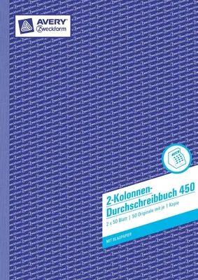 Produktbild von Kolonnenbuch A4 2 Kolonnen 2x50 Blatt Packung mit 5 Stück