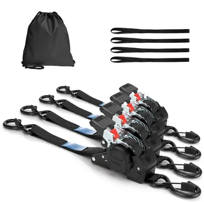 Produktbild von Omgoods – Set aus 4 automatischen Spanngurten mit Haken