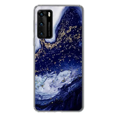 Produktbild von MuchoWow® Handyhülle Schutzhülle Hülle für Huawei P40 Marmor - Gold - Natursteine Silikon Softcase Handy Hülle - Handytasche