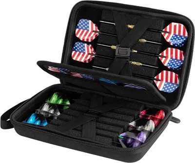 Productafbeelding van Dart Tas - Accessoire Houder - Dart Spullen Opbergen - Ruim Interieur - Voor 12 Darts - Zwart