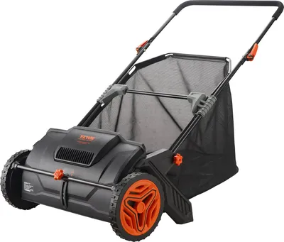 Immagine prodotto di Tosaerba manuale 53,5 cm di larghezza di spazzamento Tosaerba manuale 99L di capacità del cesto di raccolta Tosaerba ad aspo 112x67x90cm Tosaerba ad aspo manuale regolabile per spazzare foglie erba tagliata piccoli rami