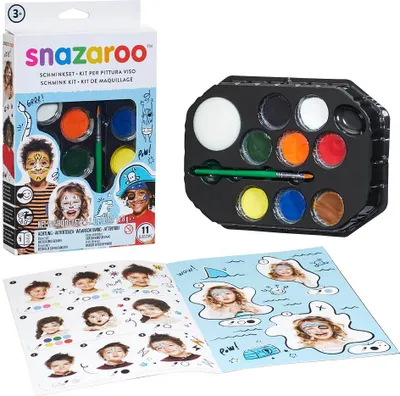 Produktbild von Snazaroo 1172006, Schwarz, Blau, Grün, Hellbraun, Orange, Rot, Weiß, Gelb, Hart, 2 ml, Erwachsene & Kinder, 8 Stück(e), Nicht für Kinder unter 36 Monaten geeignet