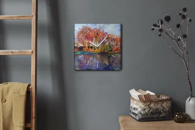 Produktbild von Coloray Hodiny Unikátní 30x30 cm  Tiché hodiny Pro obývací pokoj a kuchyň Nástěnné hodiny Plátno Bílé ručičky hodin - Mořská příroda