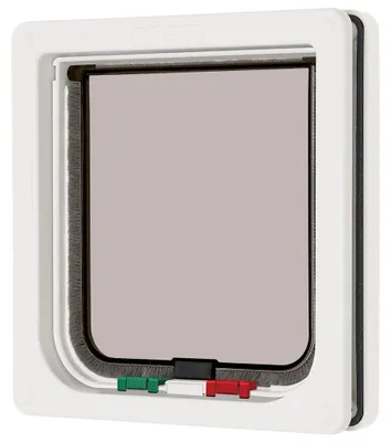 Productafbeelding van Kattenluik kattendeur kattenklep - 4-weg sluiting - B 19,2 x H 20 cm - Wit