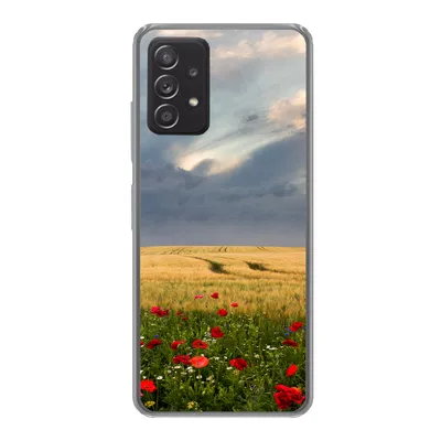 Produktbild von MuchoWow® Handyhülle Schutzhülle Hülle für Samsung galaxy a73 Blumen - Weizen - Wolken Silikon Softcase Handy Hülle - Handyhülle