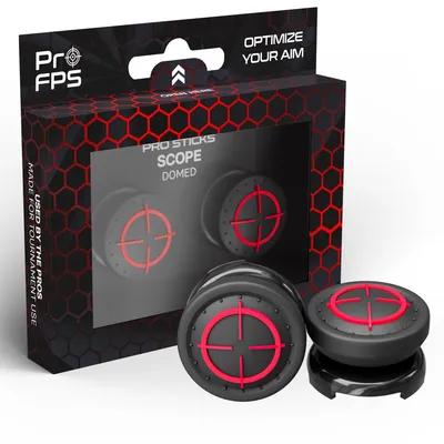 Immagine prodotto di Attacchi per thumbsticks ProFPS: Accessori PS5 e accessori PS4 - Bastoncini per controller per la precisione dell'Aimbot - Accessori PlayStation e accessori PS5 ottimali per gli sport (Scope - Set a cupola)