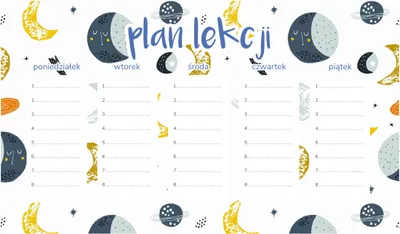 Obrázok produktu pre Magnetický učebný plán Mesiac a planéty 45x26CM