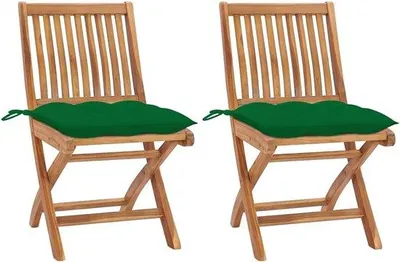 Produktbild von Gartenstühle Set aus Holz, klappbar, platzsparend - Grün