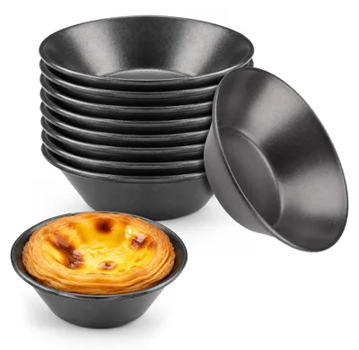 Mini-Tartelette-Backformen, 10 Stück, 7,6×4,6×2,4 cm, Kohlenstoffstahl