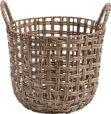 Produktbild von Aufbewahrungskorb - H 28 cm - Braun - Kunststoffgeflecht - Metall