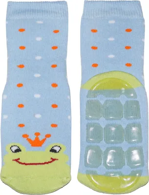 Produktbild von Kinder ABS-Socken aus Baumwolle Froschkönig Hellblau Größe 18-19