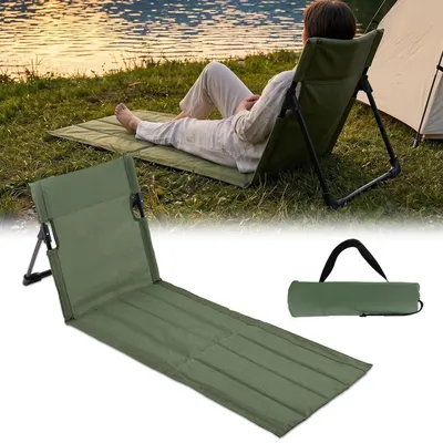 Image de Coussin pliable pour siège d'extérieur avec dossier, couleur vert