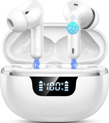 Produktbild von Bluetooth In-Ear Kopfhörer 5.4 Kabellos, 50 Std Akkulaufzeit, ENC Geräuschunterdrückung, HiFi Stereo, LED Display, IPX7 Wasserdicht