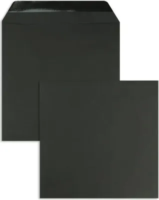 Produktbild von Briefumschläge 220x220mm 120g/qm gummiert VE=100 Stück schwarz