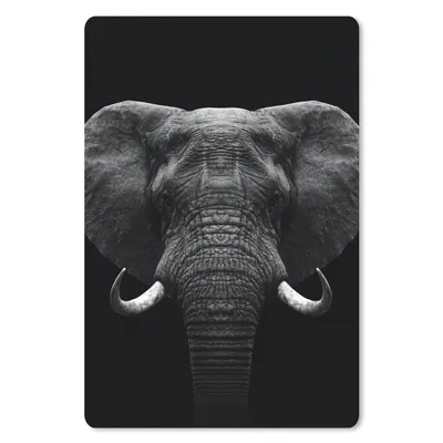 Produktbild von MuchoWow® Mauspad Mousepad Tiere - Elefant - Porträt - Schwarz - Weiß 18x27 cm - Mousepads - Maus Mat - Pad - Mausunterlage