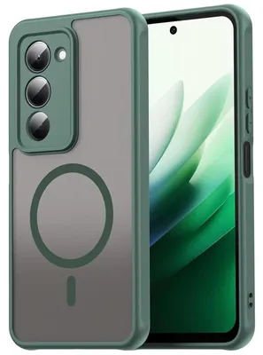 Obrázok produktu pre Magnetické puzdro pre Xiaomi Redmi 15 4G/5G, puzdro Magsafe, ochranné puzdro, odolné proti nárazom, TPU rám, silný magnetický krúžok, zelené