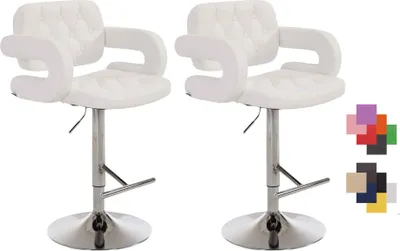 Produktbild von CLP 2er Set Barhocker Dublin höhenverstellbar und drehbar weiß