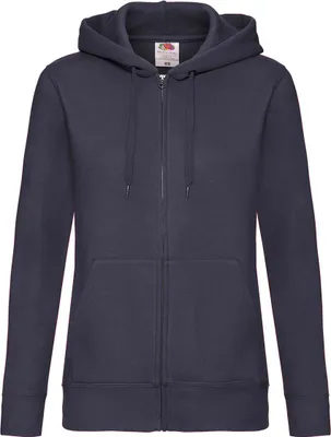 Produktbild von Fruit of the Loom Damen Premium Sweat Jacke Kapuzenpullover Hoodie, Größe:M (12), Farbe:Deep Navy