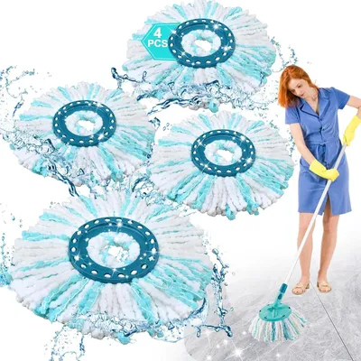 Produktbild von 4er Set Ersatzkopf CLEAN TWIST Disc Mop micro duo , Passend für Leifheit Schleudermopps