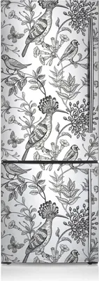 Produktbild von Dekoration Kühlschrank Aufkleber Magnete Küche Kühlschrankmagnete 60x180 cm - Skizzierte Vögel.