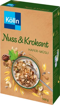 Obrázok produktu pre Kölln Nuss Krokant ovsené müsli s pekanovými orieškami a tekvicovými semienkami 500g