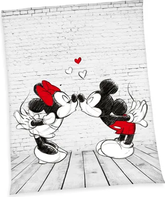 Produktbild von Disney´s Mickey + Minnie Mouse Flauschdecke Kuscheldecke 150 x 200 cm