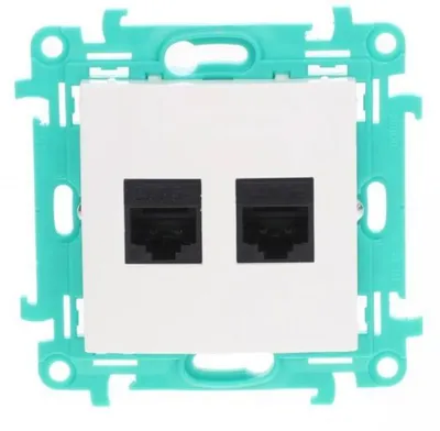 Immagine prodotto di Simon 10 Presa doppia per computer 2xRJ45 cat.5e bianco C52.01/11