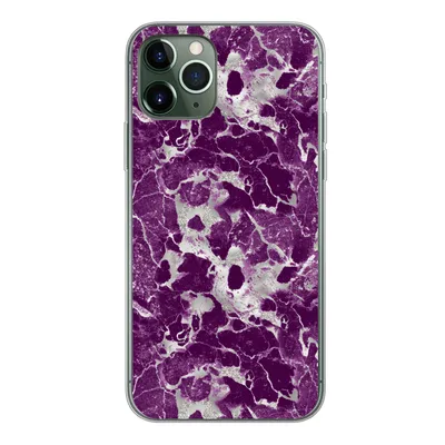 Produktbild von MuchoWow® Handyhülle Schutzhülle Hülle für iPhone 11 Pro Marmor - Glitter - Lila - Muster Silikon Softcase Handy Hülle - Handy