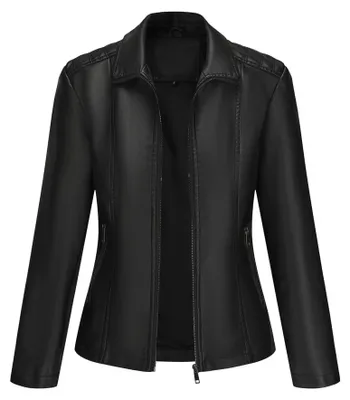 Produktbild von Damen-Bikerjacke aus Polyurethan mit elastischem Material