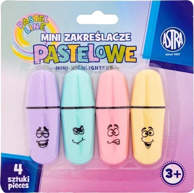 Immagine prodotto di Mini evidenziatori pastello 4 pezzi blister Astra