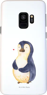 Produktbild von Mr. & Mrs. Panda Samsung Galaxy S9 Handyhülle Pinguin Diät - Weiß - Geschenk, Cover, Hülle, glücklich, Smartphone, Bierbauch, Handy Schutzhülle