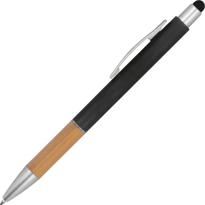 Produktbild von Touchpen Kugelschreiber / mit Bambusgriffzone / Farbe: schwarz