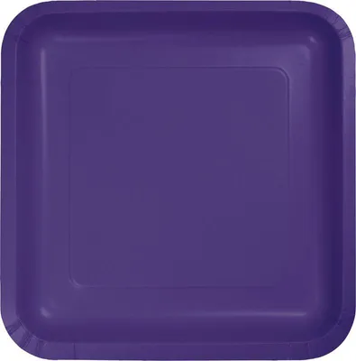 Produktbild von 18 quadratische Papp Teller Violett
