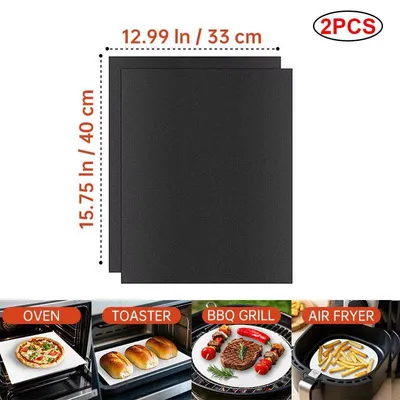 Produktbild von BBQ Matten Ofen Boden Liner Wiederverwendbare Antihaft-Backmatten Party Im Freien Schutz Matten Küche Werkzeuge Hitzebeständige Grill Matten.Version:33X40Cm-2 Stück