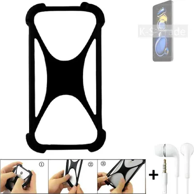 Produktbild von K-S-Trade Handy-Hülle + headphones kompatibel mit Xiaomi Redmi Note 11T Pro Schutz-Hülle Bumper Silikon Cover Case Silikoncase Silikonbumper TPU