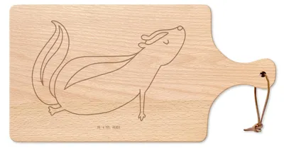 Produktbild von Mr. & Mrs. Panda Brett Stinktier Yoga - Transparent - Geschenk, Liebe, holzschneidebrett, Holzbrett, Raubtier, Skunk, schneidbrett, Wildtier, Schneidebrett, Namaste