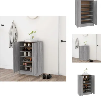 Zdjęcie produktu dla vidaXL Szafka na buty Szara Sonoma 60x35x92 cm Materiał drewnopochodny - Stojaki i szafki na buty
