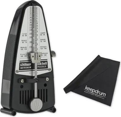 Zdjęcie produktu dla Wittner Metronome Taktell Piccolo mechaniczny czarny ze ściereczką