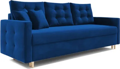 Produktbild von Schlafsofa PETI, Sofa mit Schlaffunktion und Bettkasten, Schlafcouch in Frabe: Blau, Veloursstoff
