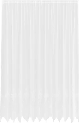 Produktbild von vidaXL Spitzenvorhang mit Vorhängen Floral Weiß 300 x 300 cm Polyester