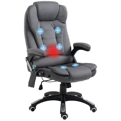 Zdjęcie produktu dla Fotel biurowy Vinsetto z funkcją bujania, fotel masujący z funkcją podgrzewania, ergonomiczny fotel gabinetowy z funkcją masażu, regulowana wysokość, udźwig 120 kg