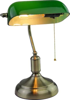 Produktbild von LED Tischleuchte, Zugschalter, Glas grün, beweglich, H 36 cm