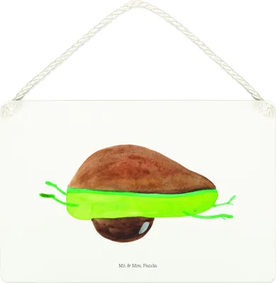 Produktbild von Mr. & Mrs. Panda Schild Avocado Yoga DIN A4 - Weiß - Geschenk, holzbild, Humor, wandhänger, Bauch, Türschild, Wandbild Holz, Sport, Haha, Hilfe, Holzschild