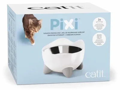 Obrázek produktu pro Miska catit Pixi zvýšená miska na krmení, lze mýt v myčce nádobí 200 ml bílá