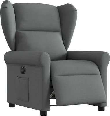 Image de Fauteuil inclinable électrique Gris foncé Tissu