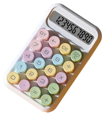 Produktbild von Wissenschaftlicher Taschenrechner, 10-stelliges LCD-Display, tragbare mechanische Taste für Prüfungen, Buchhaltungsaufgaben, Weiß