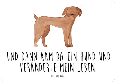 Produktbild von Mr. & Mrs. Panda Wandbild Hund Dogge DIN A4 - Weiß - Geschenk, Metallbild, Deutsche, Hunde, Sprüche, Türschild, Magnetschild, tafel, Herz, Schild