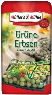 Obrázok produktu pre Müller's Mühle strukoviny zelený lúpaný hrášok 500g balenie 7
