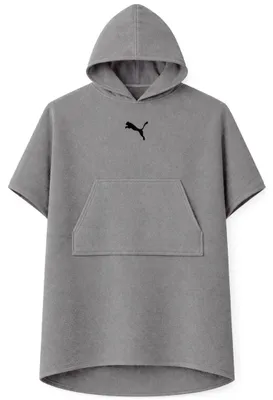 Produktbild von Puma Uni Badeponcho Poncho mit Kapuze Strand Sauna 660009, Farbe:Light grey 3400, Bekleidungsgröße:S/M